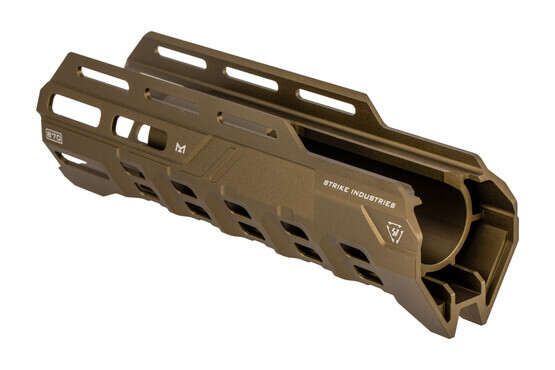 Strike Industries Valor of Action Remington 870 handguard features an FDE finish